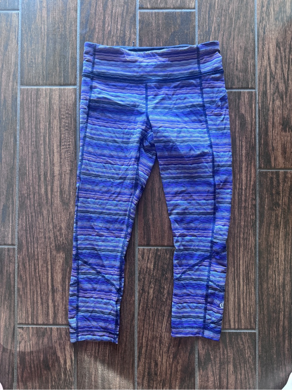 lululemon athletica Purple, Blue & Black Striped High-Rise Leggings